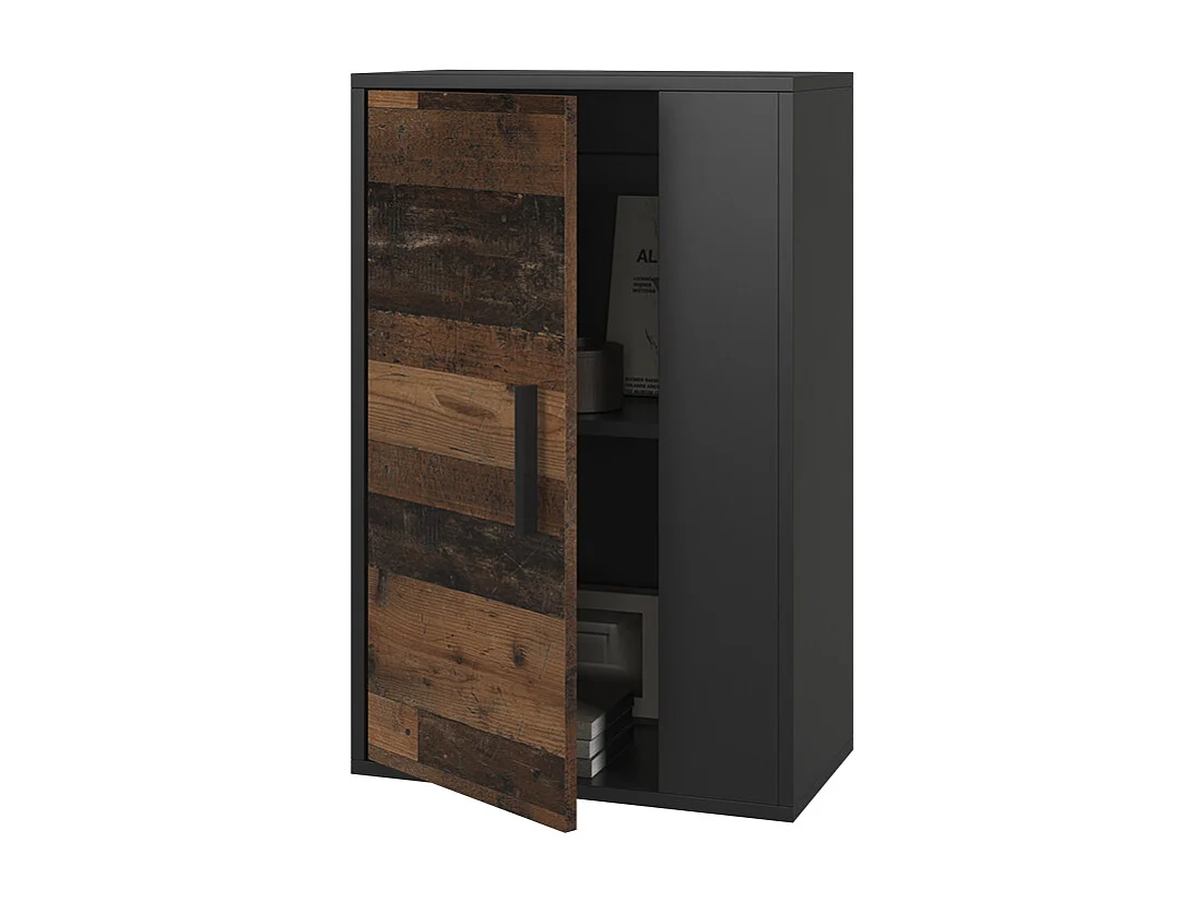 Armoire suspendue noir/ancien style 50.1x28.3x78.4 berno