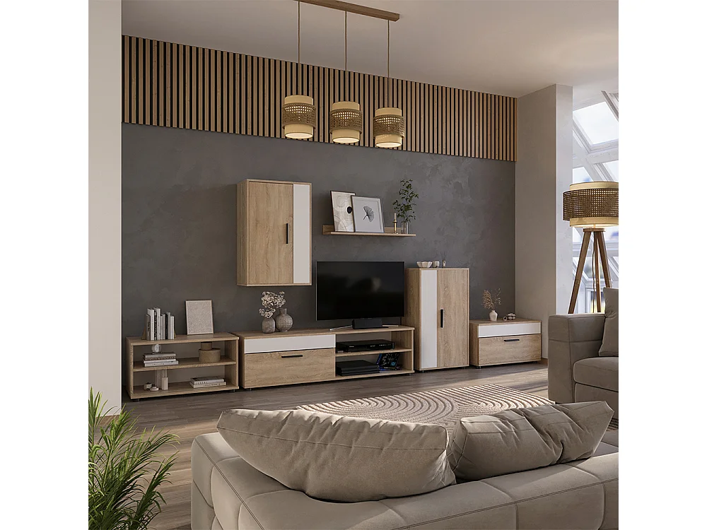 Armoire suspendue sonoma/blanc 50.1x28.3x78.4 berno