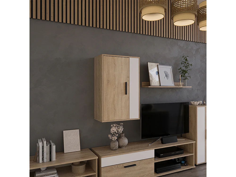 Armoire suspendue sonoma/blanc 50.1x28.3x78.4 berno