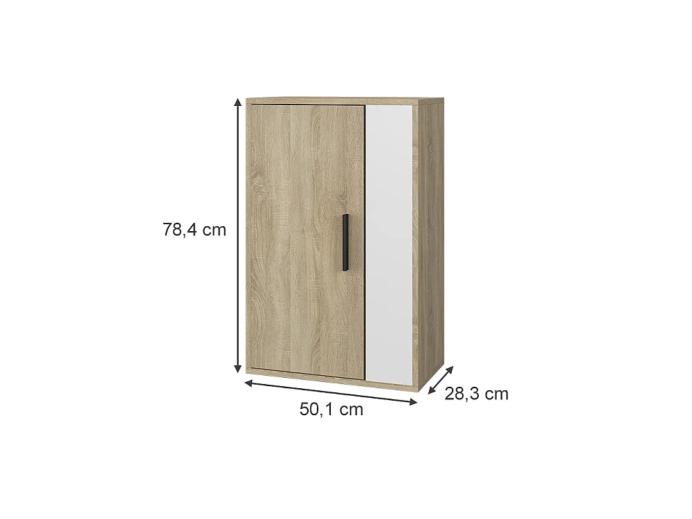 Hängeschrank sonoma/weiß 50.1x28.3x78.4 berno