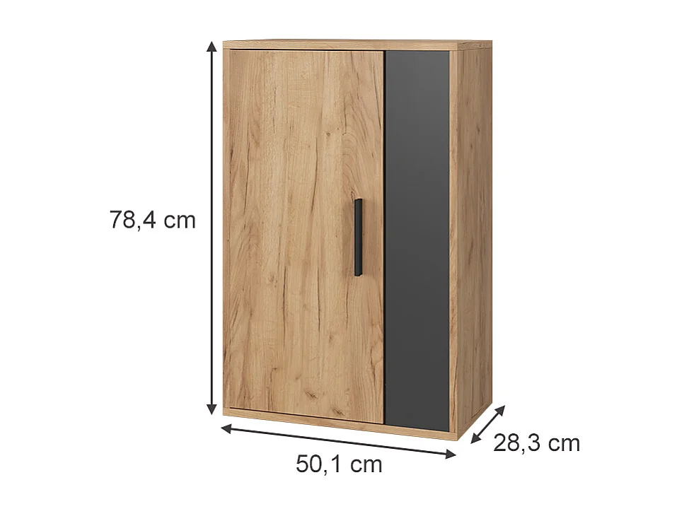 Armoire suspendue chêne doré/anthracite 50.1x28.3x78.4 berno