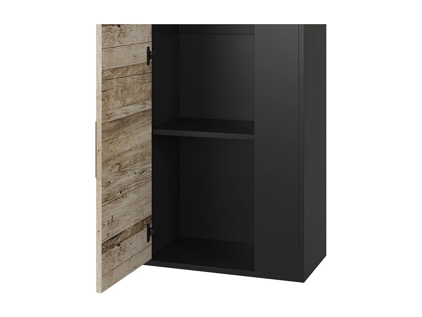 Armoire suspendue noir/chêne sable 50.1x28.3x78.4 berno