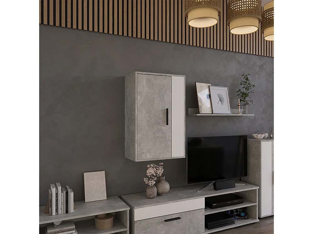Armoire suspendue béton/blanc 50.1x28.3x78.4 berno