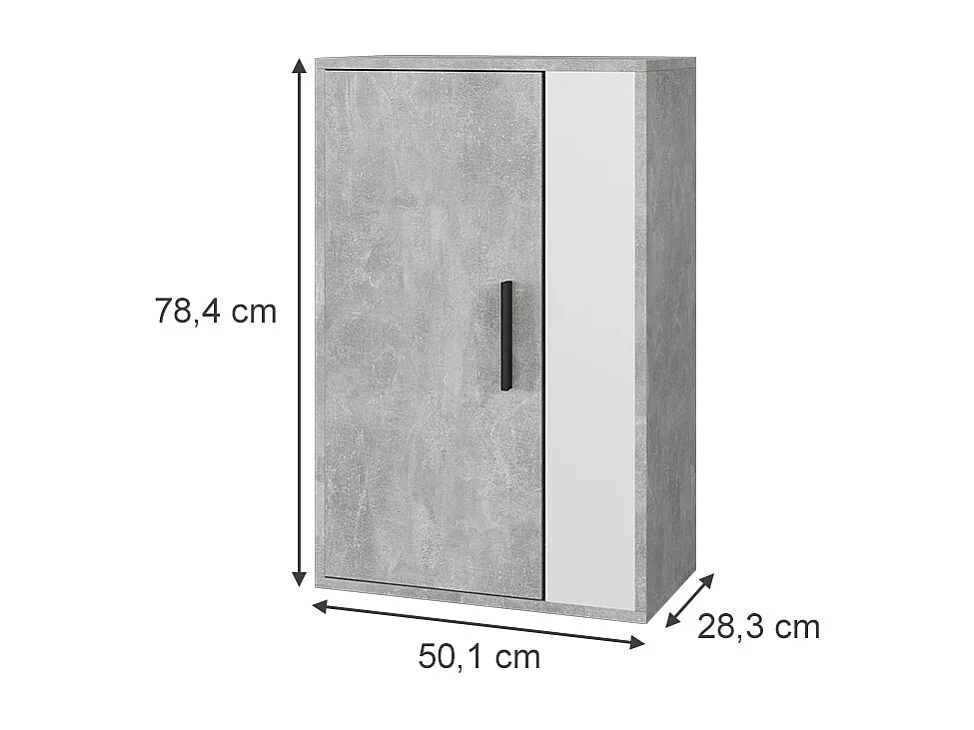 Armoire suspendue béton/blanc 50.1x28.3x78.4 berno