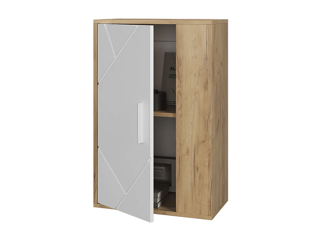 Armoire suspendue chêne doré/blanc 50.1x28.3x78.4 berno