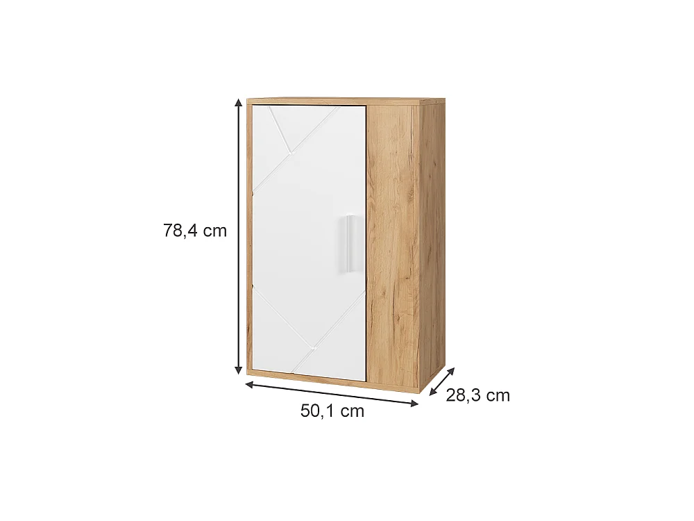 Armoire suspendue chêne doré/blanc 50.1x28.3x78.4 berno