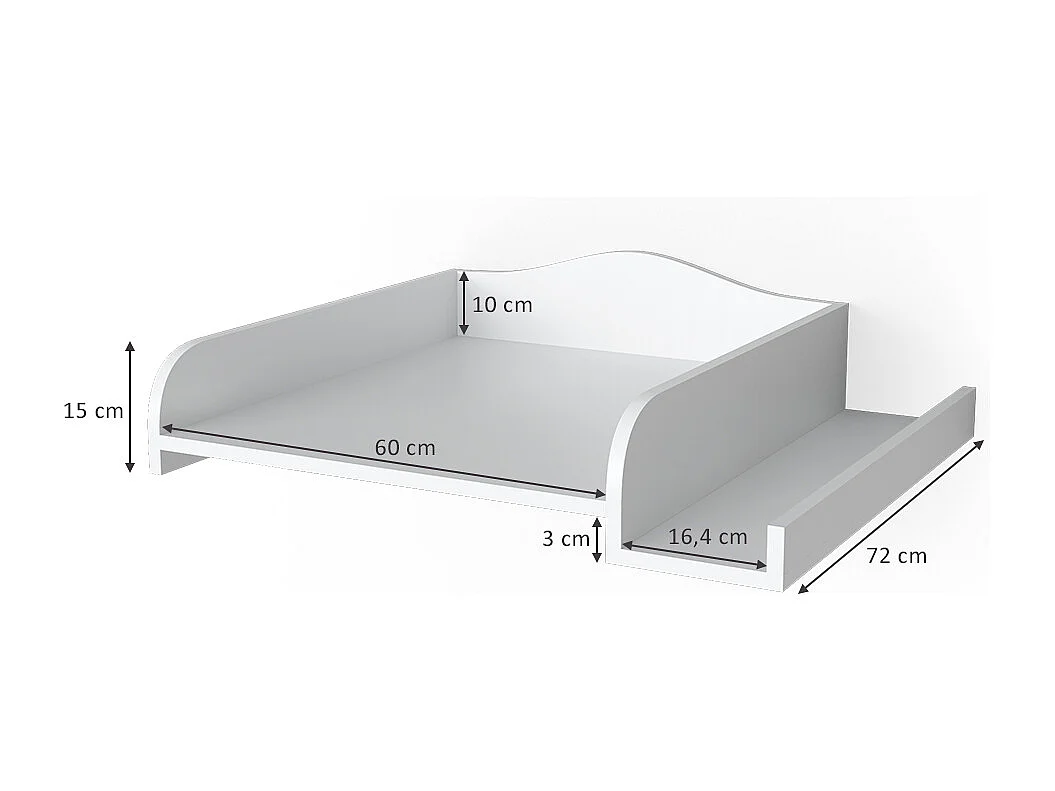 Adaptador para cambiar pañales blanco 83.2x72x15