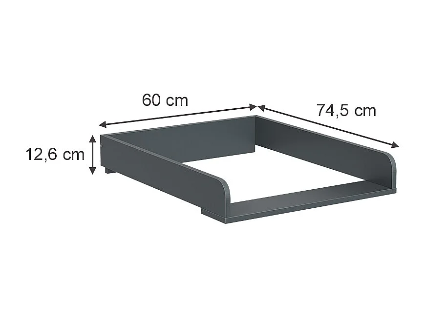 Plan à langer anthracite 60x74.5x12.6 viktor