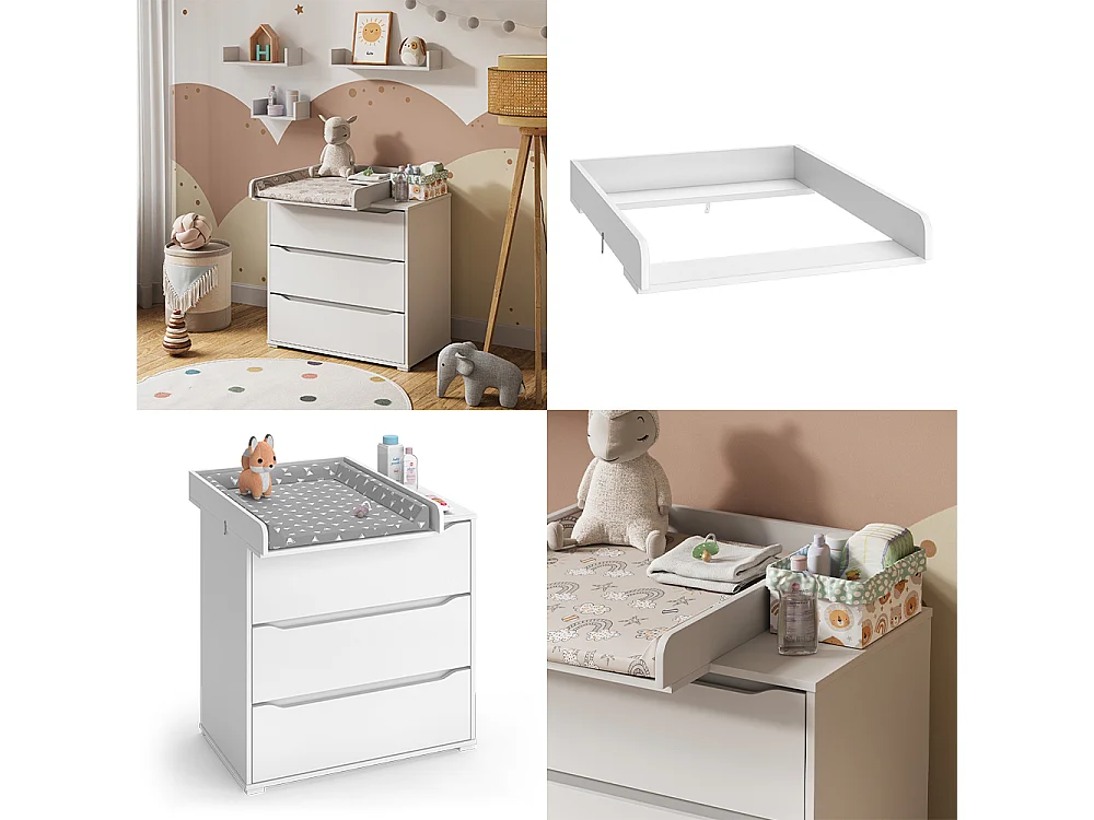 Mueble cambiador blanco 60x76x10 wicko
