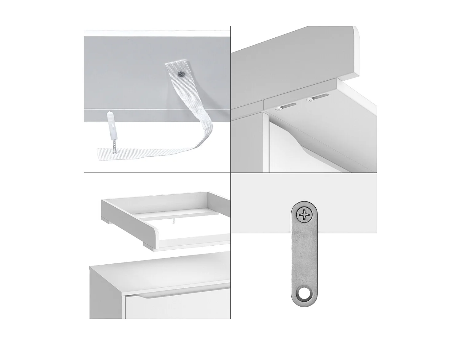 Changing top white 60x76x10 wicko