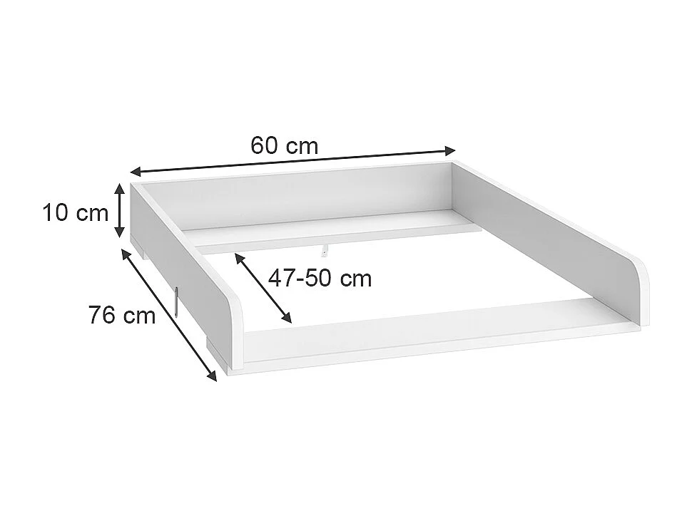 Changing top white 60x76x10 wicko