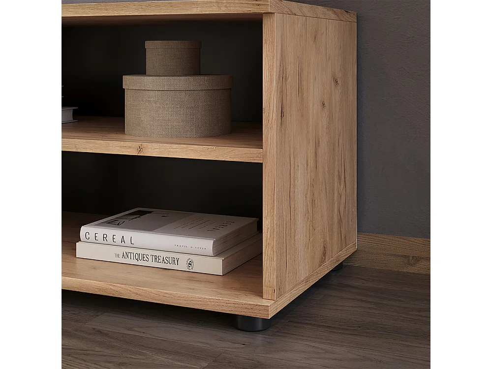 Wohnzimmerschrank goldkraft eiche/anthrazit 70.8x35.3x38.9 berno