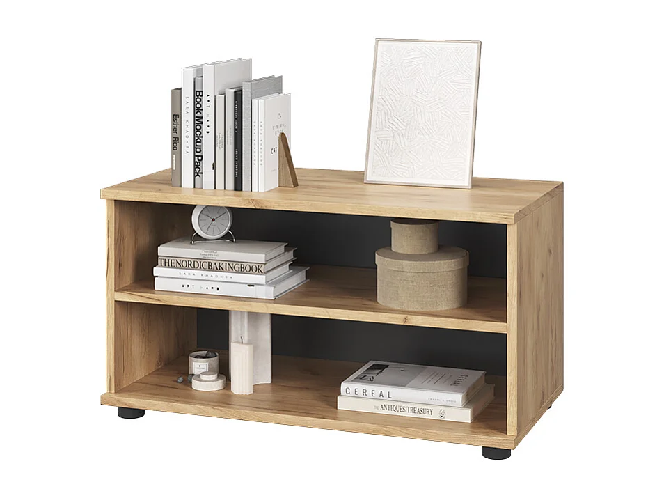 Wohnzimmerschrank goldkraft eiche/anthrazit 70.8x35.3x38.9 berno