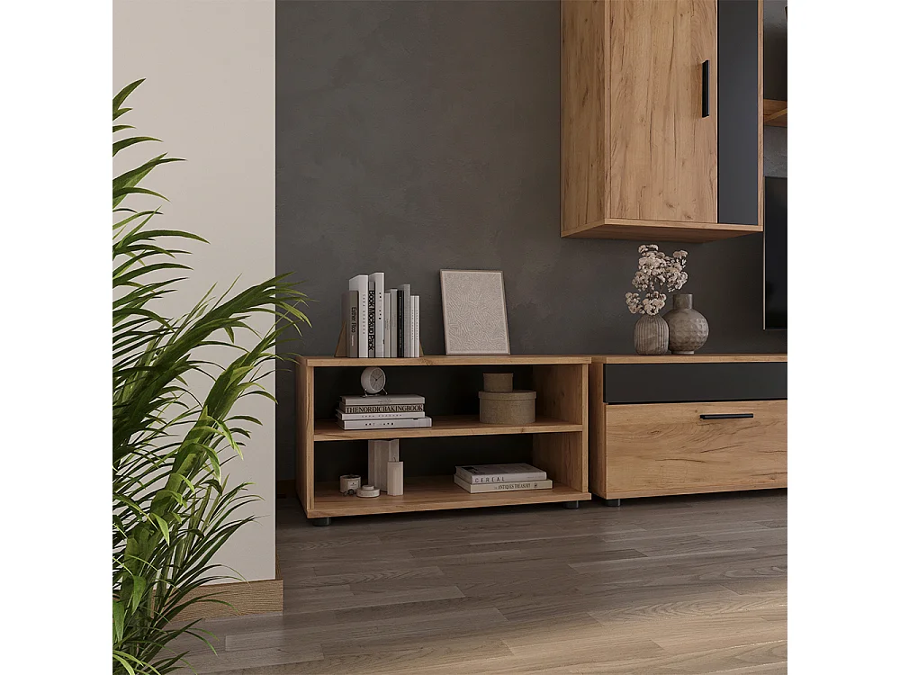 Armoire de salon chêne doré/anthracite 70.8x35.3x38.9 berno