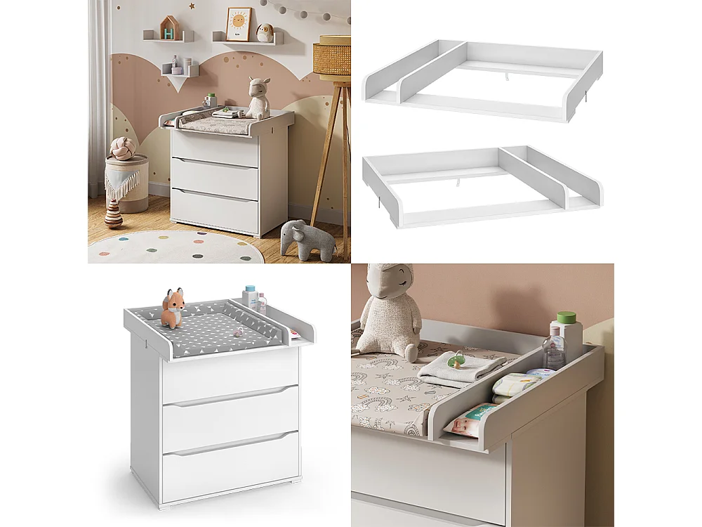 Tablero cambiador blanco 80x76x10 wicko