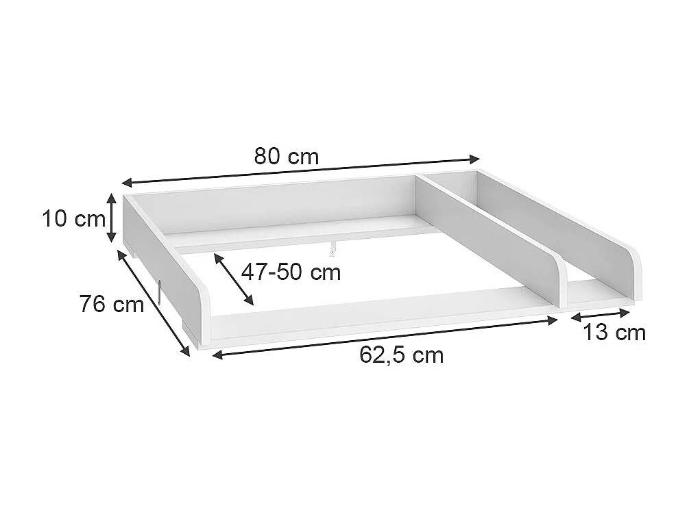 Matelas à langer blanc 80x76x10 wicko