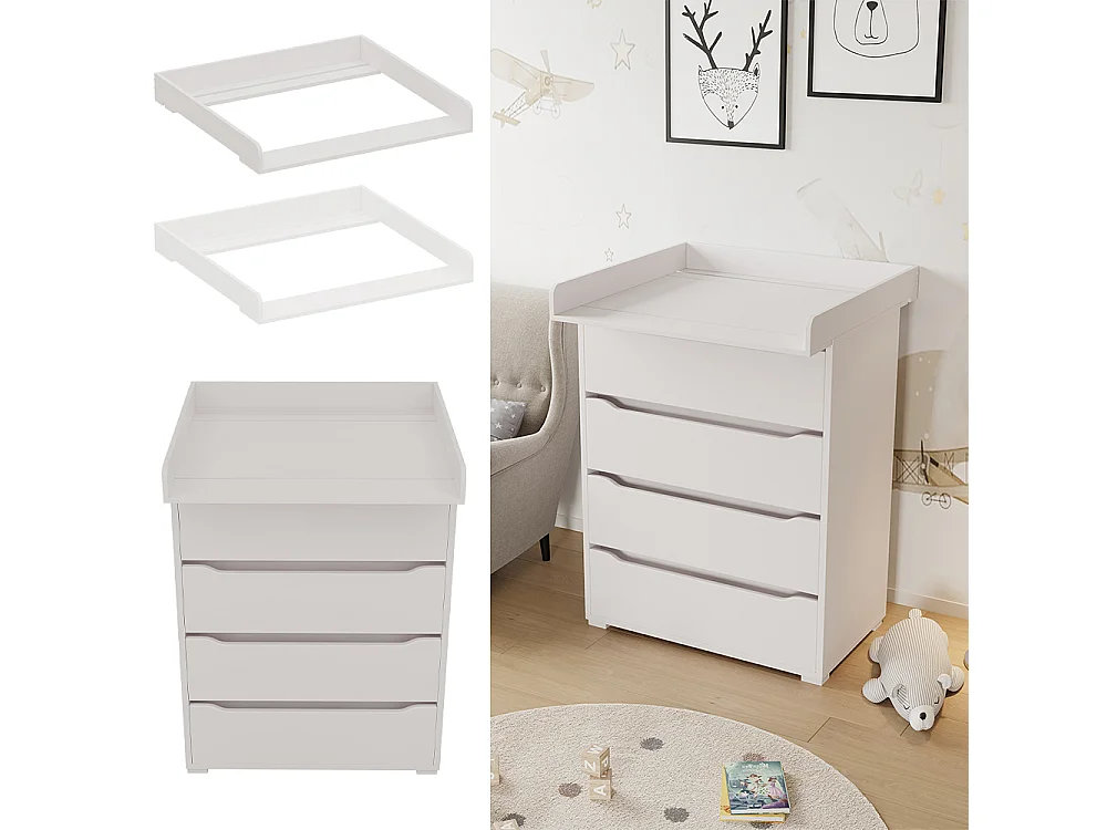 Mueble cambiador blanco 80x76x10