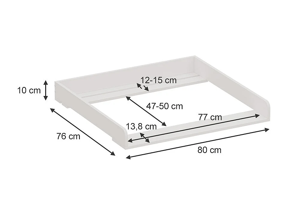 Mueble cambiador blanco 80x76x10