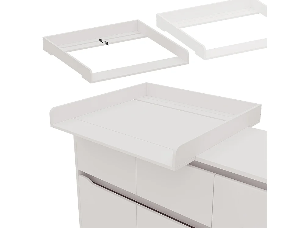Plan à langer  blanc 80x76x10