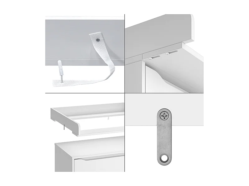 Mueble cambiador blanco 80x76x10 wicko