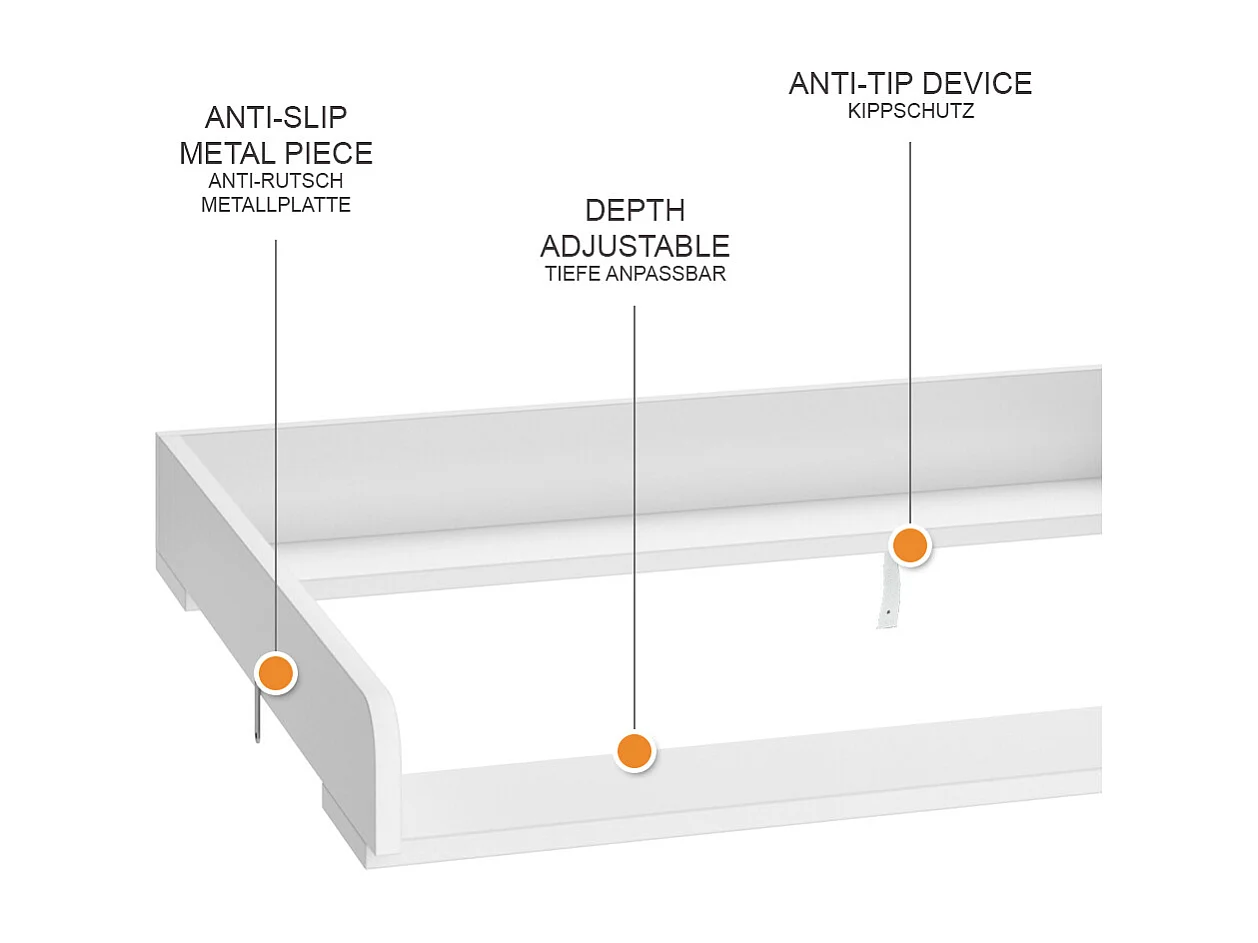 matelas à langer blanc 80x76x10 wicko