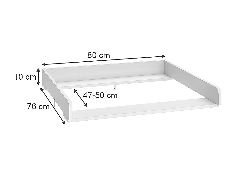 Changing top white 80x76x10 wicko
