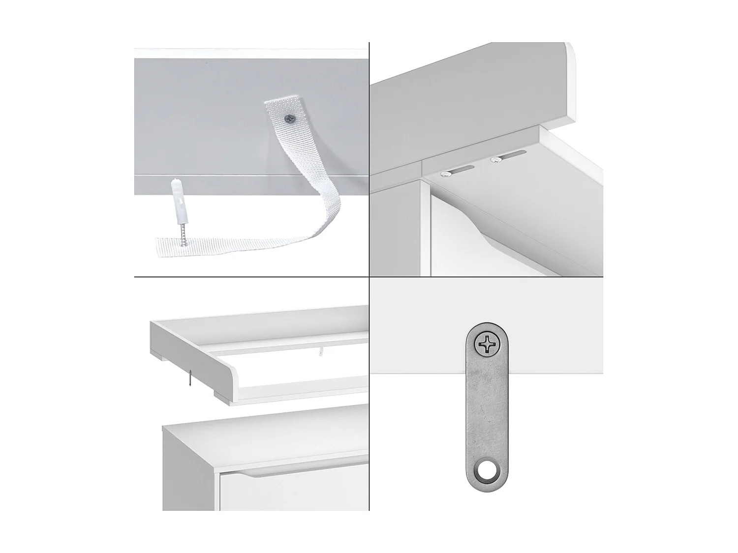 Changing top white 80x76x10 wicko