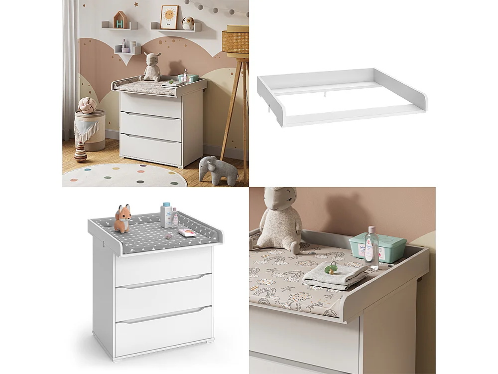 Changing top white 80x76x10 wicko