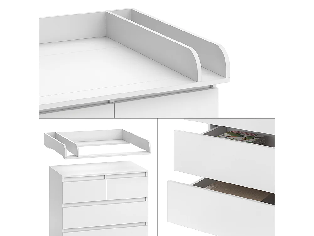 Commode à langer blanc 80x76x110.2 emma