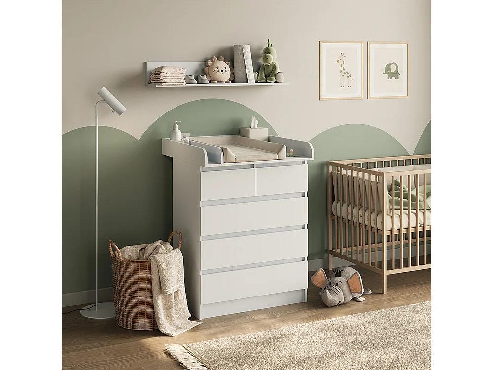 Commode à langer blanc 80x76x110.2 emma