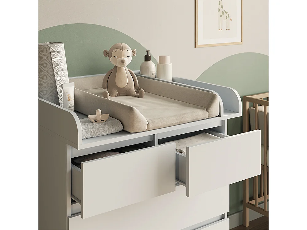 Commode à langer blanc 80x76x110.2 emma