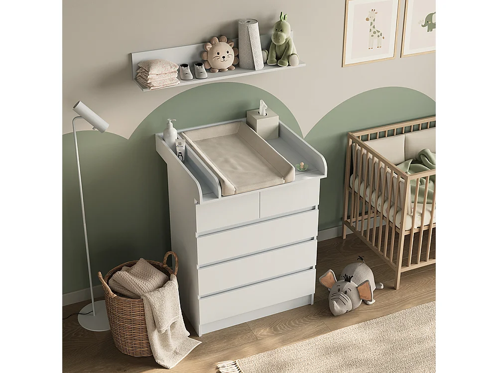 Commode à langer blanc 80x76x110.2 emma