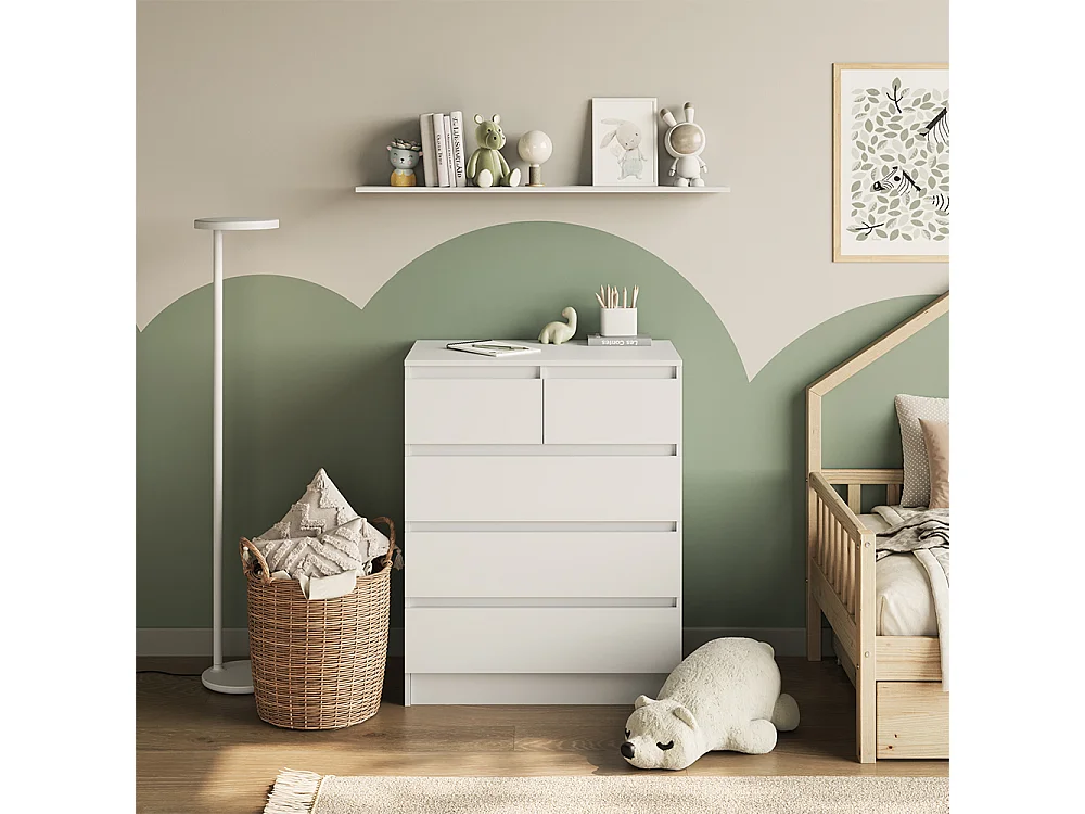 Commode à langer blanc 80x76x110.2 emma