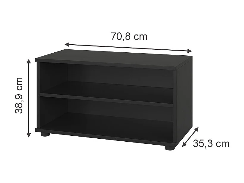 Armoire de salon noir 70.8x35.3x38.9 berno
