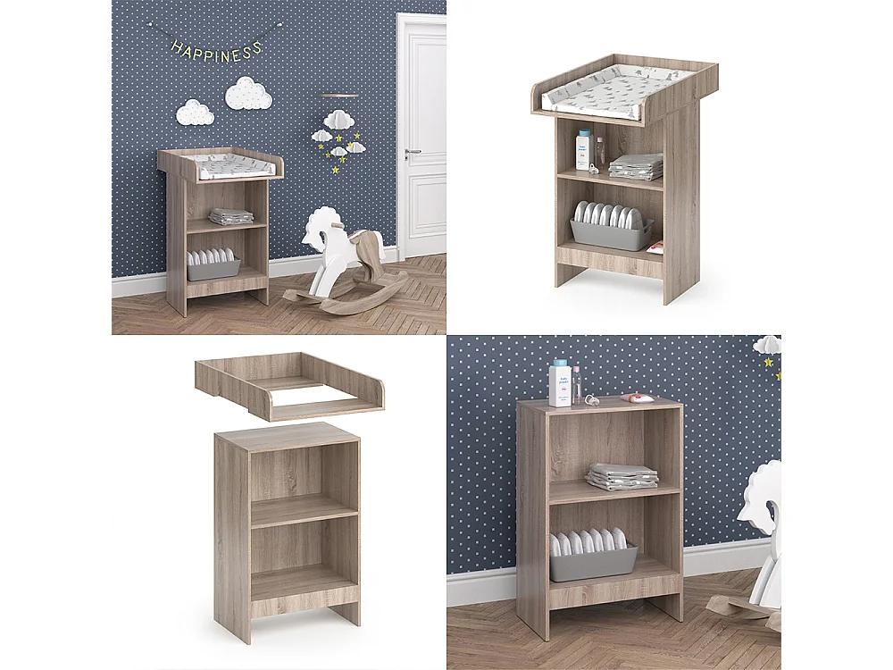 Commode à langer sonoma 60x88x103 leo