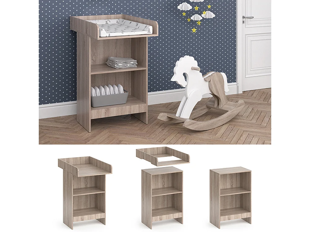 Commode à langer sonoma 60x88x103 leo