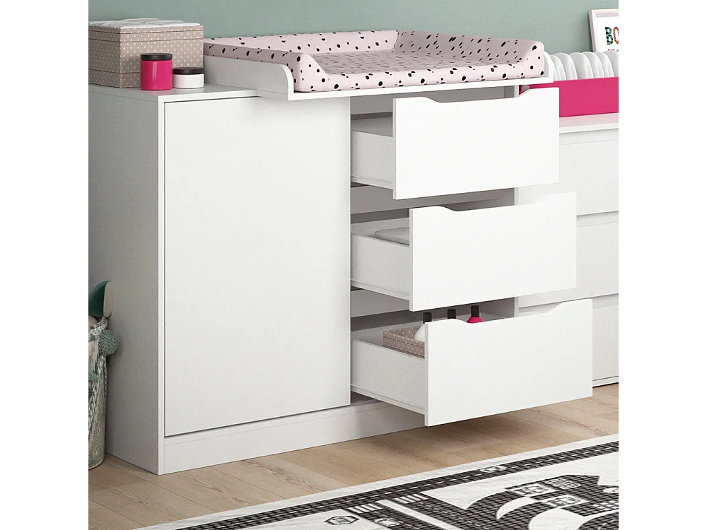 Commode à langer blanc 113x53x93 ruben