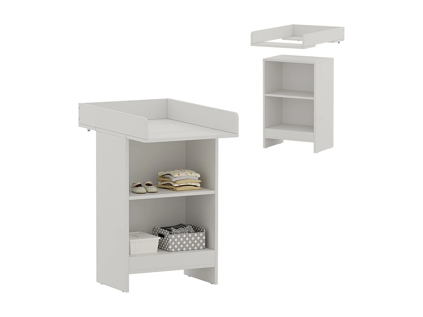 Commode à langer blanc 60x88x103.5 mona