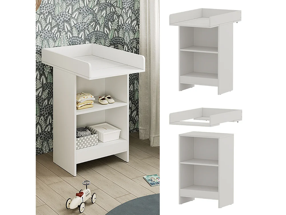 Commode à langer blanc 60x88x103.5 mona