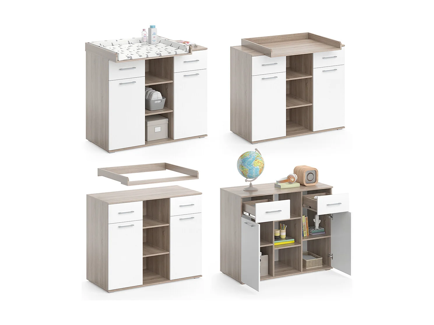 Commode à langer sonoma 113x70x109 leonie