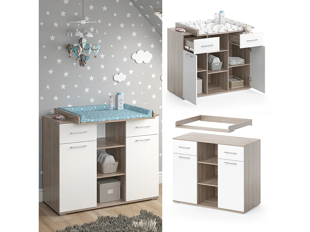 Commode à langer sonoma 113x70x109 leonie