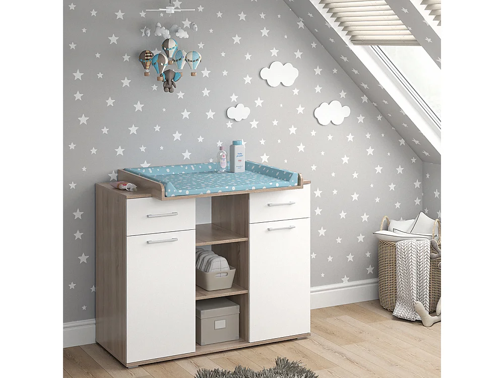 Commode à langer sonoma 113x70x109 leonie