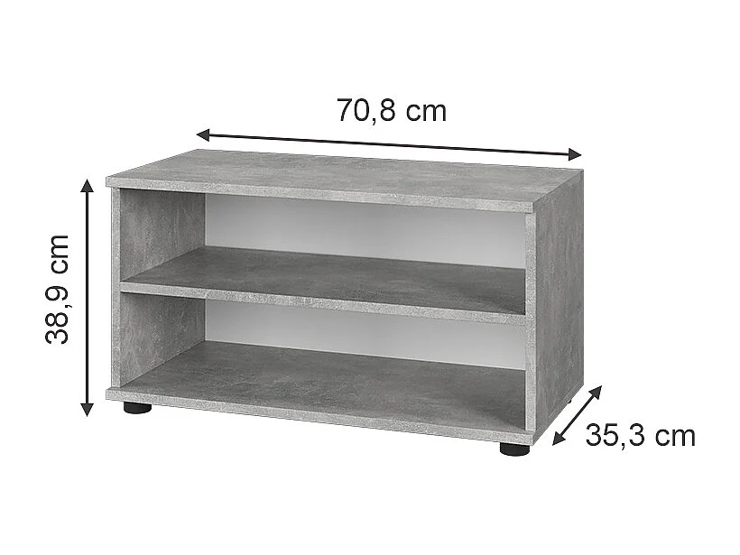 Armoire de salon béton 70.8x35.3x38.9 berno