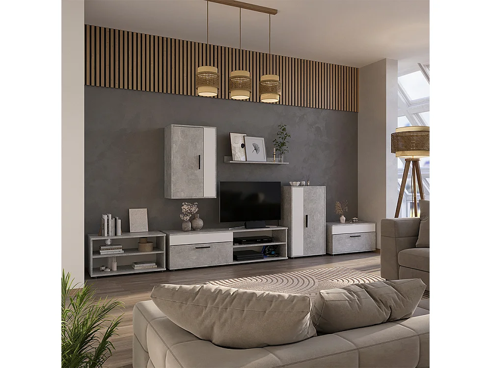 Armoire de salon béton 70.8x35.3x38.9 berno