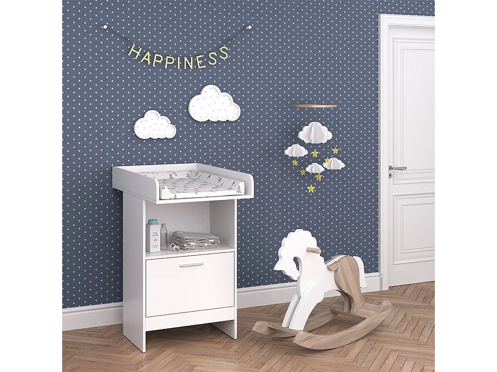 Commode à langer blanc 60x88x103 leo