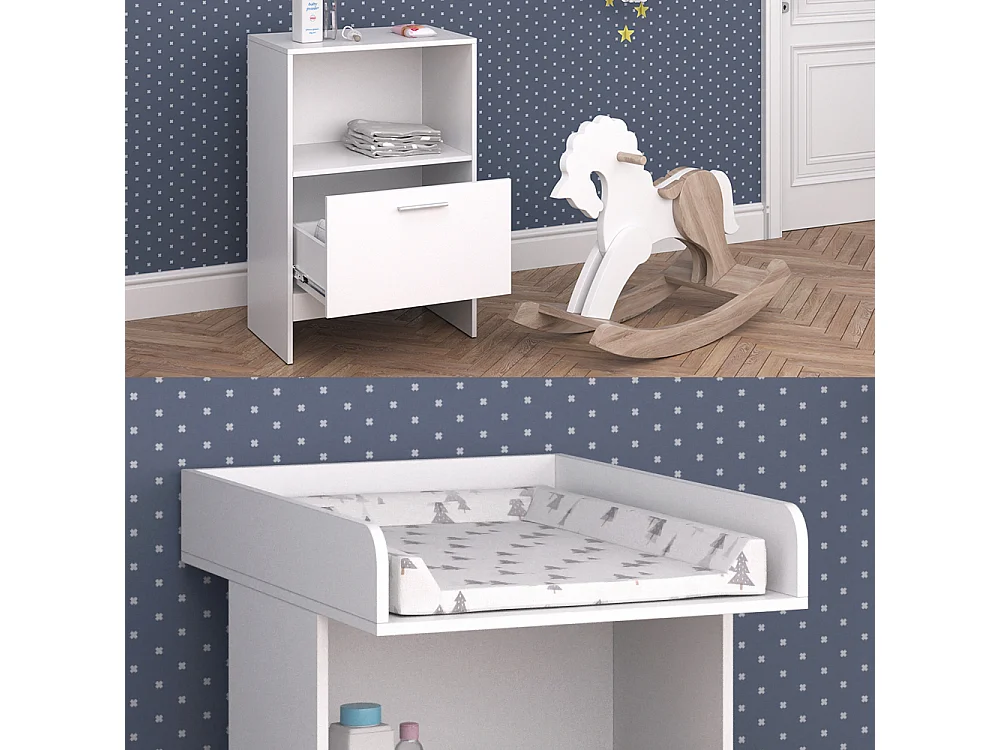 Commode à langer blanc 60x88x103 leo