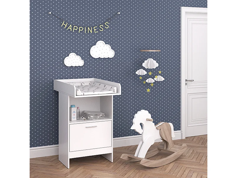 Commode à langer blanc 60x88x103 leo