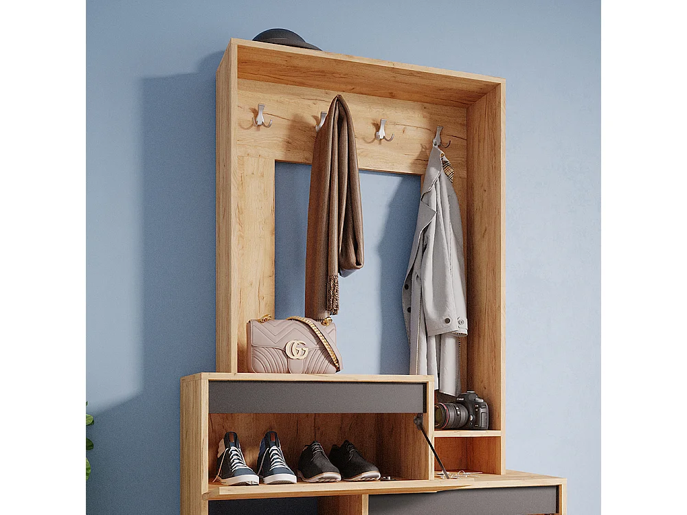 Armoire chêne de force doré 100x39x180 evia