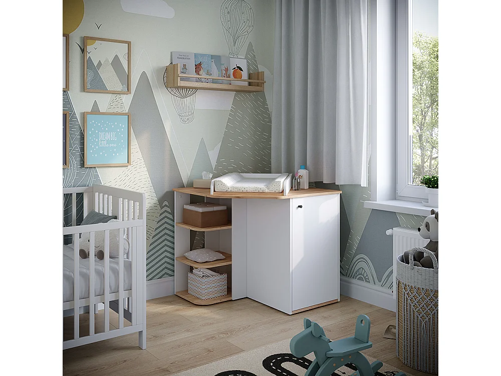Changing dresser white/golden oak 85x85x77.3 kristian
