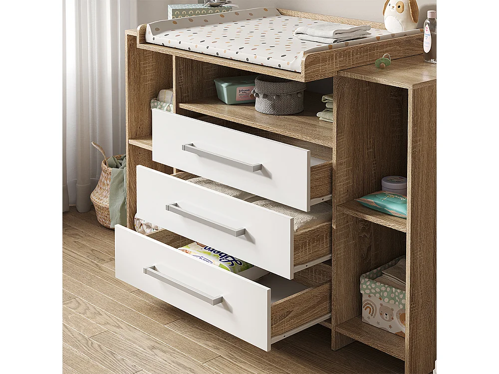 Commode à langer blanc/sonoma 143x70x100 oskar